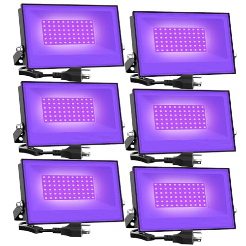 Onforu 6 Pack 38W LED Black Lights, Blacklight Flood Light