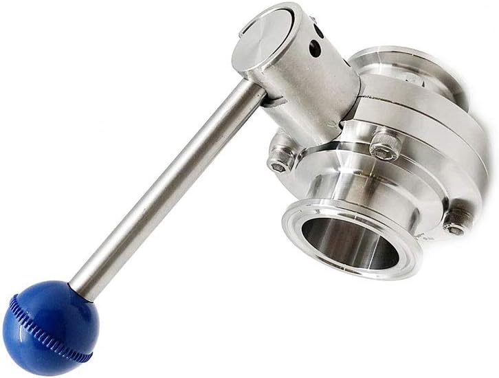 Sanitary Tri Clamp Butterfly Valve, SS304 Stainless Steel Homebrew Butterfly Valve, Bar DIY Accessories (Color : Butterfly Valve only, Size : 3 Inch)
