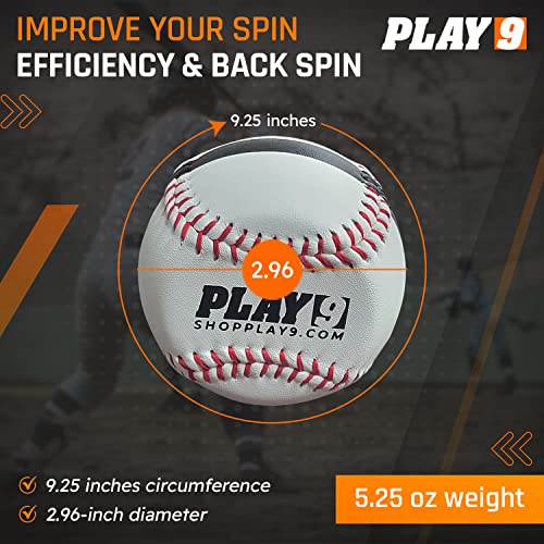 Shop Play 9 Play9 Baseball Training Ball - Leather Baseball Pitching & Throwing Trainers - Spin Ball For Pitchers & Catchers, Youth & Adult #TOP2