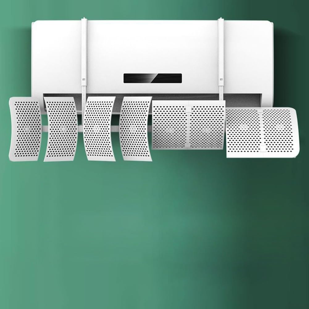 Deflettore di flusso per condizionatore a 8 foglie, deflettore per condizionatore, deflettore universale a parete per uscita diretta dell'aria per casa/ufficio, bianco (filtro al carbone)