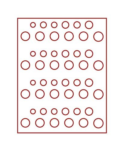 Lindner 2204E Velourseinlage rot ideal para exponer monedas en vitrinas