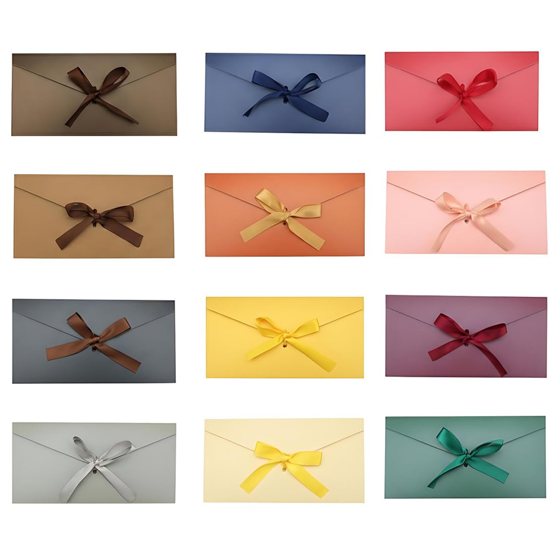 Buste Regalo Carta Kraft Vintage 22x11cm 12 Pezzi 12 Colori per Feste Matrimonio Compleanno Natale