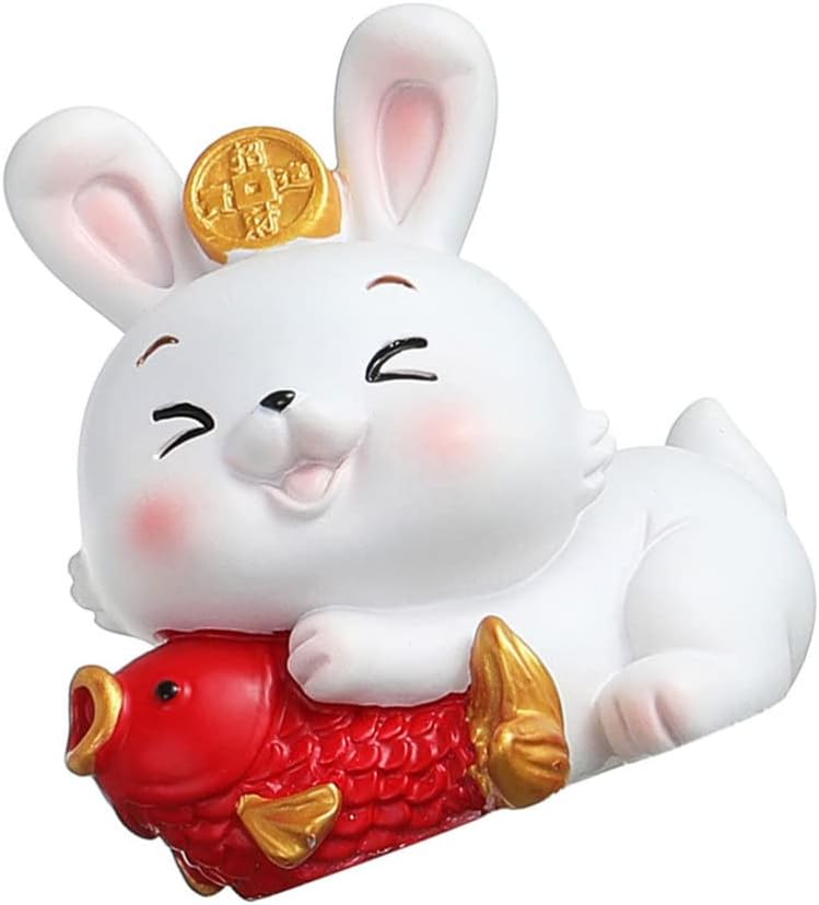 Amazon.com: FOMIYES Miniature Rabbit Figurines Resin Chinese Zodiac ...