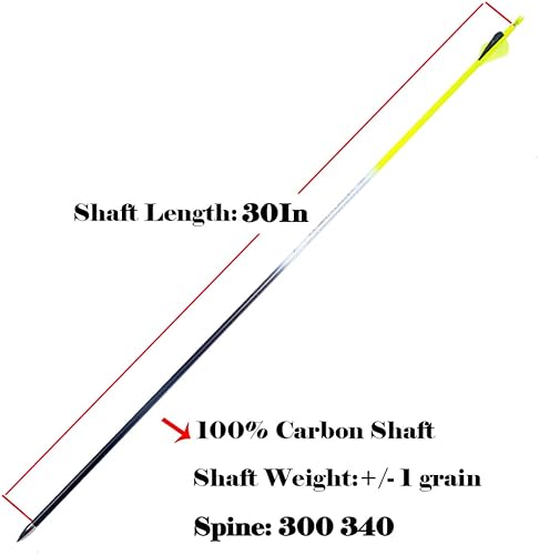 Miniatura 4 de Flecha de carbono de tiro con arco 28 29 30 pulgadas 300 340 350 400 columna vertebral práctica caza flechas para arco recurvo compuesto 12