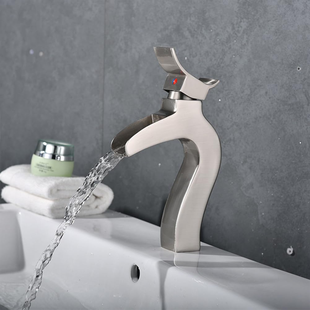 Robinet mitigeur à levier unique en laiton rétro pour lavabo de salle de bain