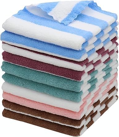 (SET of 10 Soft Microfiber Handkerchief For Women & Kids Super Soft Hankies Rumal For Kids Girls Women & Wicking Sweat from Hands,Face, Multicolor 400GSM (25x25CM)-image-24