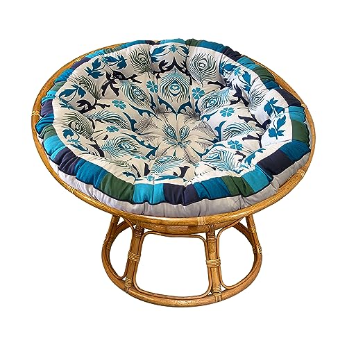 Cotton Craft 31439 Papasan - Polly Peacock - Blue - Overstuffed Chair Cushion cover