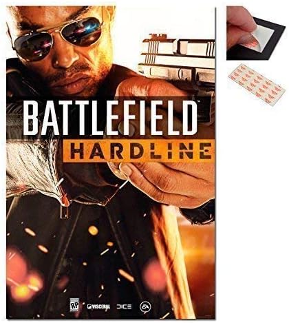 Bundle - 2 Items - Battlefield Hardline Cover Poster - 91.5 x 61cms (36 x 24 Inches) and a Set of 4 Repositionable Adhesive Pads for Easy Wall Fixing