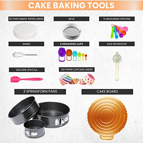 image for RFAQK 360 Pcs Cake Decorating Supplies Kit with Baking Supplies-Spring