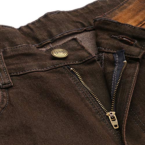 Image of Urbano Fashion Men's Chocolate Brown Slim Fit Washed Jeans Stretchable (aveps700spr-chocbrn-38)