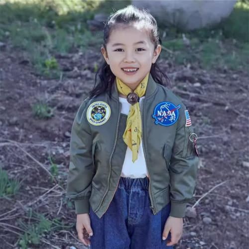 Image of OYSTERBOY Youth NASA MA-1 Flight Light Weight Jacket Military Coat for Kids Boys