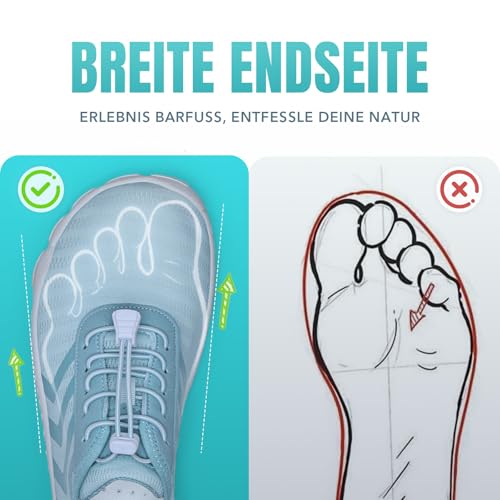 Torotto Barfußschuhe Fitnessschuhe Barfussschuhe Herren Damen Atmungsaktiv Schnell Trocknen Knit Zero-Drop Outdoor Unisex(Himmelblau 39)