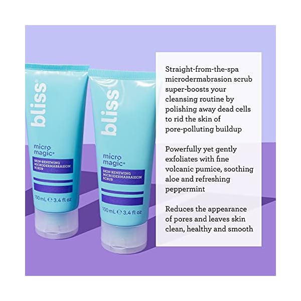bliss Micro Magic | Skin-renewing Microdermabrasion Scrub | Straight-from-the-Spa | Tightens Pores & Brightens Skin | Paraben Free, Cruelty Free | 3.4 fl oz