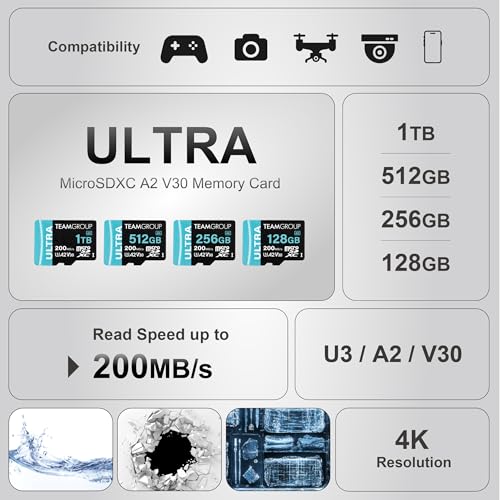 Tarjeta Micro SDXC 256 GB V30 Teamgroup para grabación continua de seguridad y cámaras domésticas 5