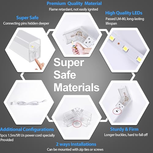 Hexagon LED Garage Lights, Honeycomb Ceiling Light, 456W, 6500K Super Bright, 4.1 X2.4m 14 Grid Systems Car Detailing Lights for Garage Warehouse Workshop Basement Gym Shopping malls (14 HEX) - Image 6