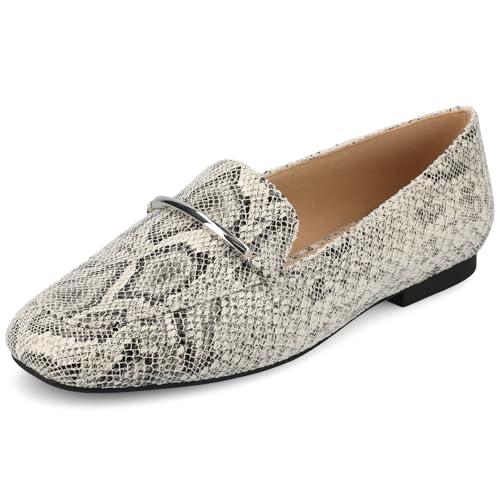 Image of Journee Womens Loafer Flat Notched Topline Square Toe Slip-On Block Heel - Wrenn Casual Dress Shoe