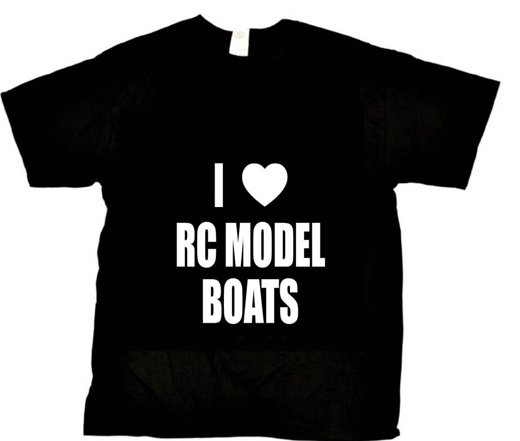 Beach Graphic Pros I Love RC Model Boats Novelty Adult Black t-Shirt