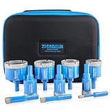 ZNXIMER 10PCS Diamond Hole Saw Kit, Tile Hole Saw Kit for Granite, Marble, Tiles, Ceramic, Stone Drilling, Kit Size 6 10 12 20 25 30 35 40 45 50MM