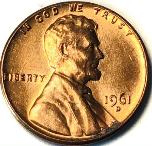1961 D Lincoln Memorial Red BU MS Cent Penny Mint State