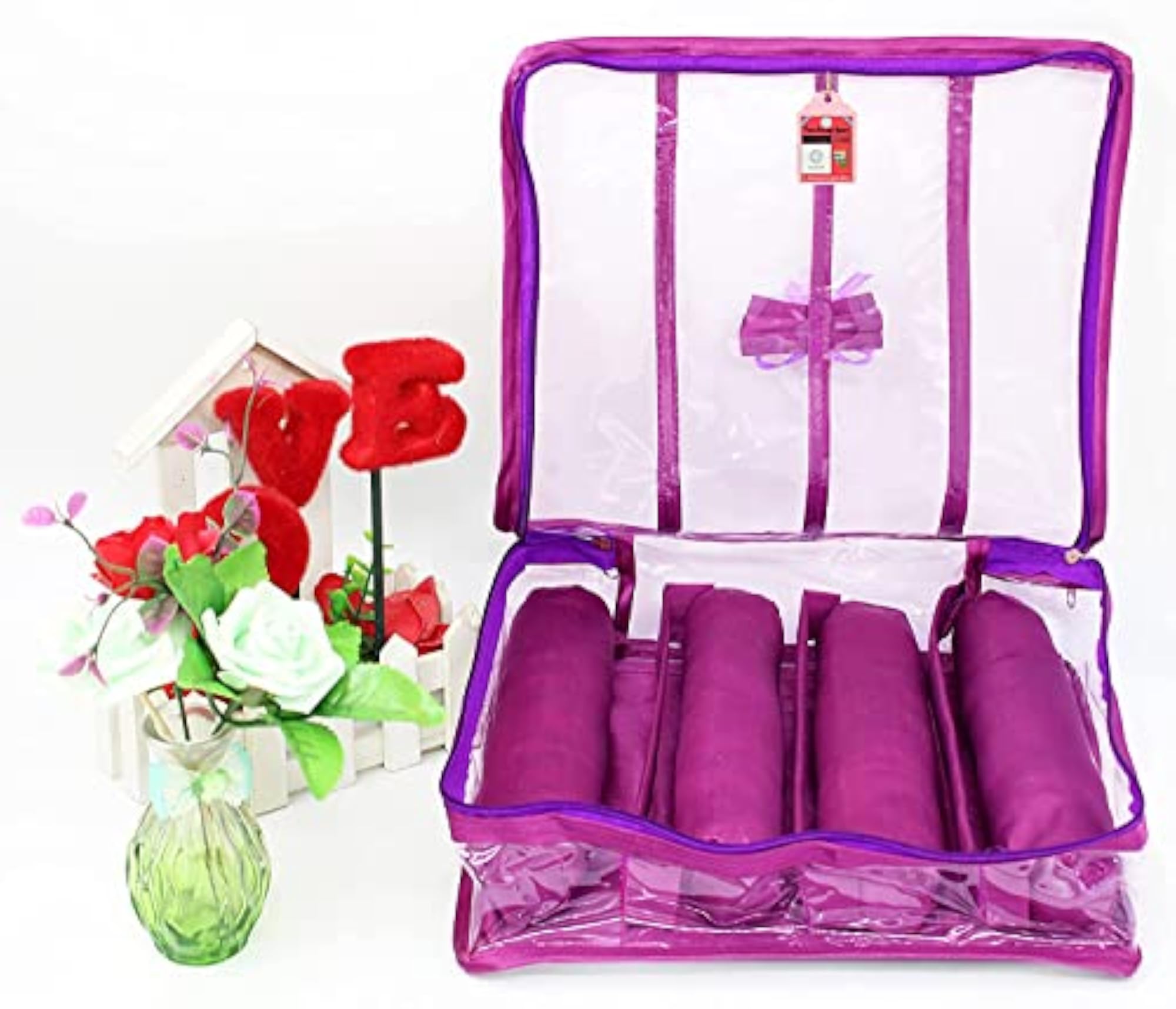 Satin Bangle Storage Box, Zipper Makeup Pouch Organizer