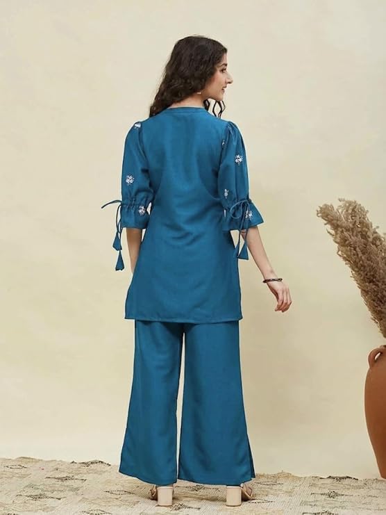 Image of RP ECOM Girls Cord Set dress for Girls | Top Kurta and Palazzo Pant Set | Ethnic & Casual Wear Outfit | Kurta Suit set for kids girls