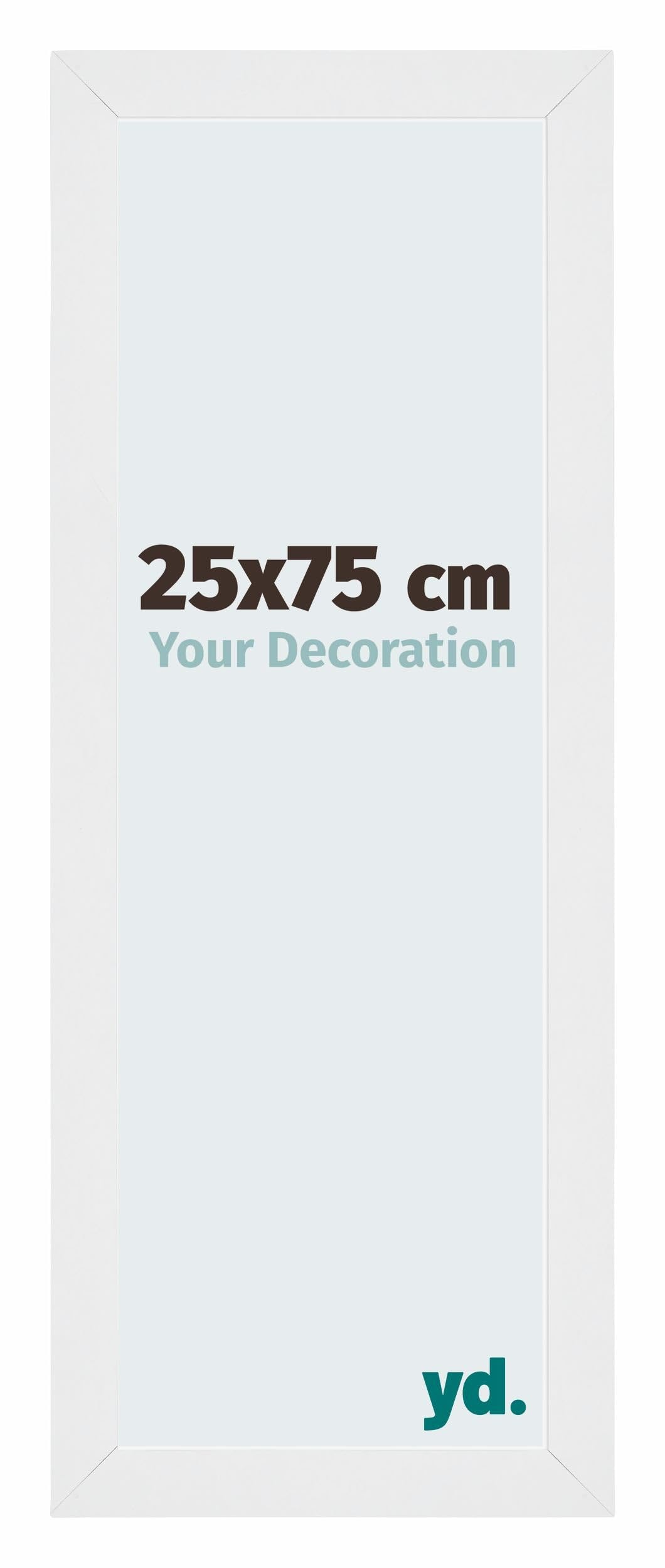 Your Decoration - Picture Frame 25x75 cm - White High Gloss - Decorative Wall Frame in MDF with Antireflection - Frame 25x75 - Mura