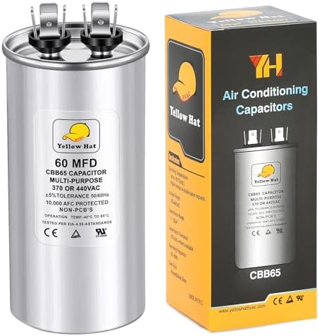 60 uF 60 MFD ±5% 370V/440V CBB65 Run Round Capacitor for AC