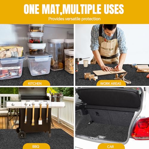 Large Garage Floor Mat 7.5 x 8.6 FT – Heavy Duty Oil Absorbent Parking Mat with Waterproof Non-Slip Backing,Reusable Washable Floor Protector for Garage,Driveway, Workshop & SUV,Velcro Included - Thumbnail 6