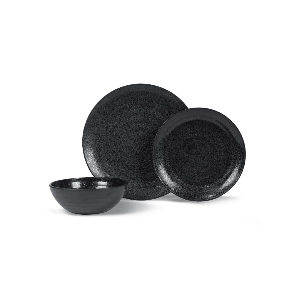 Kampa Ebenholz-Picknickgeschirr-Set, Melamin, 12-teilig