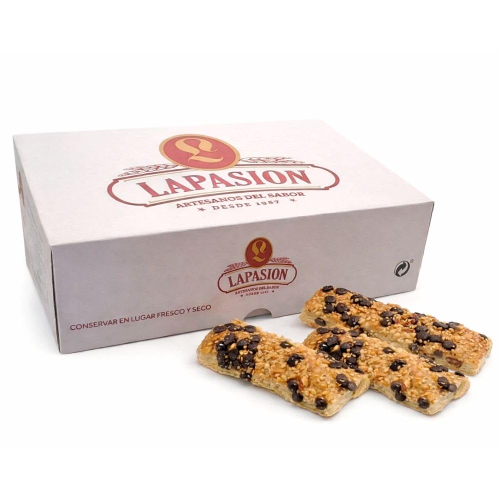 LAPASION - Barritas integrales con chocolate, almendra y sésamo | Sin azúcares añadidos | 2 Kg