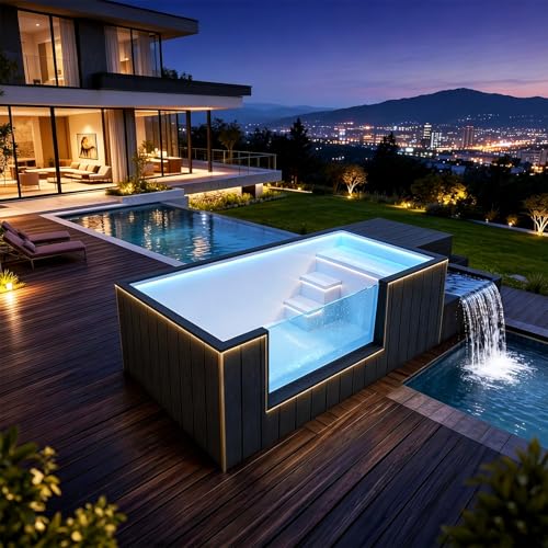 20/40FT Luxury Container Pool with Hot Tub SPA, Prefabricated Above