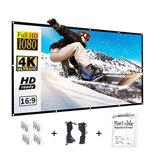 Pantalla de proyeccion blanca portatil de 120 pulgadas para noches de cine al aire libre