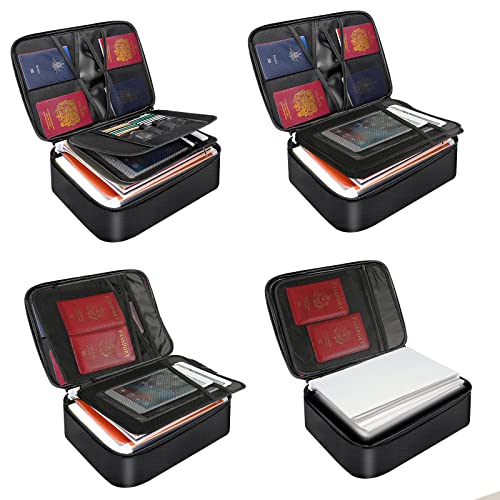Creechwa Fireproof Document Bag With Lock, Multi-Layer Space File Folder Storage Organizer Bag, Portable Waterproof Office Travel Safe Box For Important Documents, Passports, Legal And Certificates #TOP6