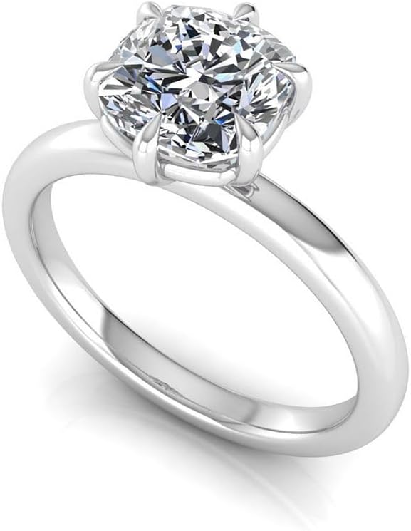 IGI Certified 1.00 Carat E VS1 Cushion Cut Lab Grown Diamond Womens Solitaire Engagement Promise Ring 14K Gold