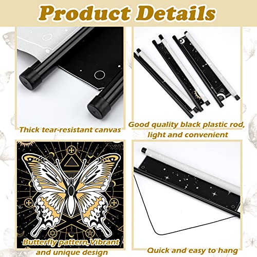 Sherr 3 Pieces Sun Moon Tapestry Wall Hanging Sun Moon Poster Prints Wall Art Black And White Tapestry Moth Mushroom Phase Wall Decor Vintage Bathroom Paintings For Wall Bedroom #TOP4