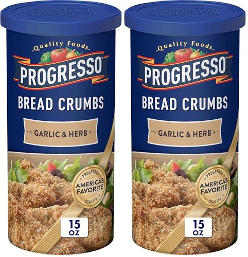 Image of Progresso Bread Crumbs, Garlic and Herb, Cooking Ingredient, 15 oz (Pack of 2)