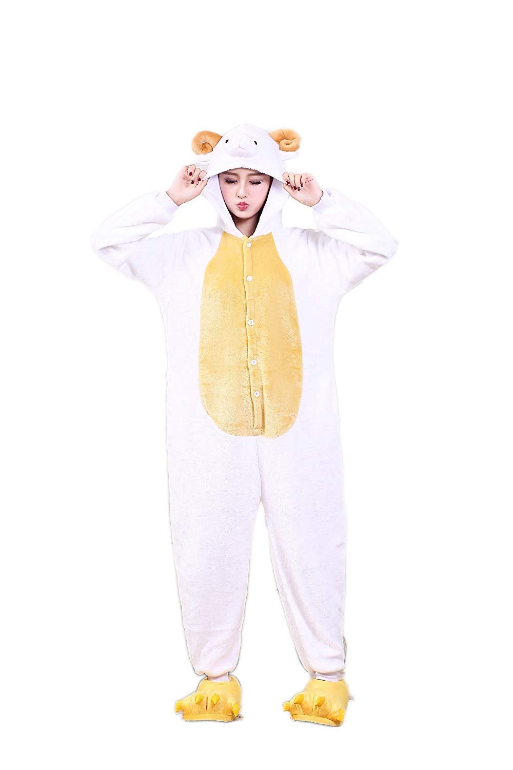 Mcdslrgo Unisex Sheep -Adult Christmas Onesie Pajamas Halloween Cosplay Costume