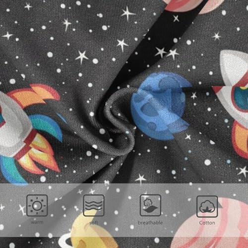 CHIFIGNO Boys Cotton Briefs Breathable Underwear Soft Underwear Briefs for Toddler Boys, Cute Cartoon Planets Black3