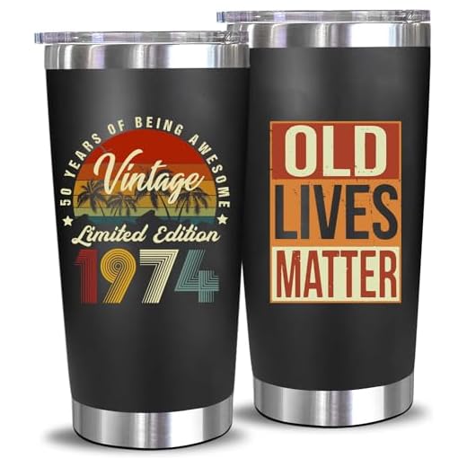 AYERMOYO 50th Birthday Gifts for Him, 50 Year Old Gifts for Men,Mens 50th Birthday Gift Ideas,Funny 50th Birthday Gifts for Men,1974 Birthday Gifts for Men.Dad,Friend,Husband-20 Oz Tumbler(1974)