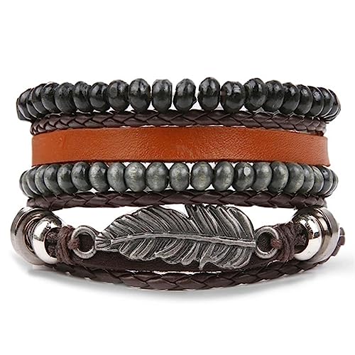 Bracelet en cuir homme fait main vintage avec l'arbre de vie bohème unique