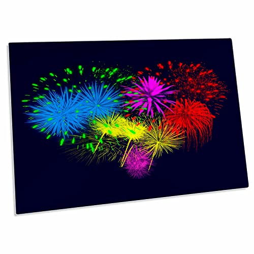Alfombrilla Escritorio Fuegos Artificiales Corazón Azul