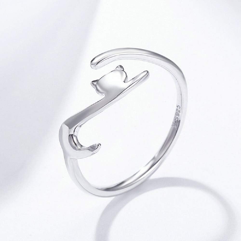 925 Sterling Silver Cute Cat Open Ring for Women and Botswana Ubuy