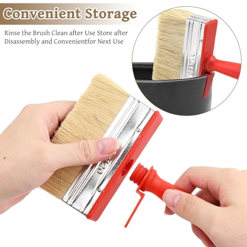 4 Stück Flächenstreicher, 120mmx30mm Kunststoffborsten Wandpinsel Lasurpinsel Groß Pinsel Flachpinsel Set Malerpinsel Breit Malerbürste für Wand Möbel Zaun Holz Malen