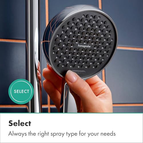 hansgrohe Activera Select S - wassersparender Duschkopf 7,2 l/min (EcoSmart), Handbrause mit 2 Strahlarten, runde Duschbrause, Sparduschkopf mit Antikalk-Funktion, Chrom, 28033000
