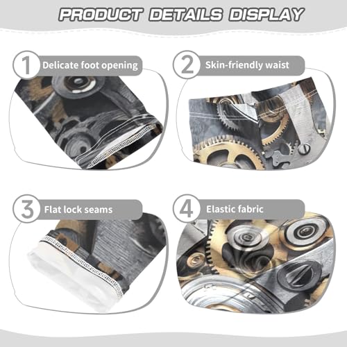 ZZKKO Girls Leggings Metal Collage of Clockwork Toddler Girls Clothes Leggings for Girls Toddler Girls Leggings 3-4T3