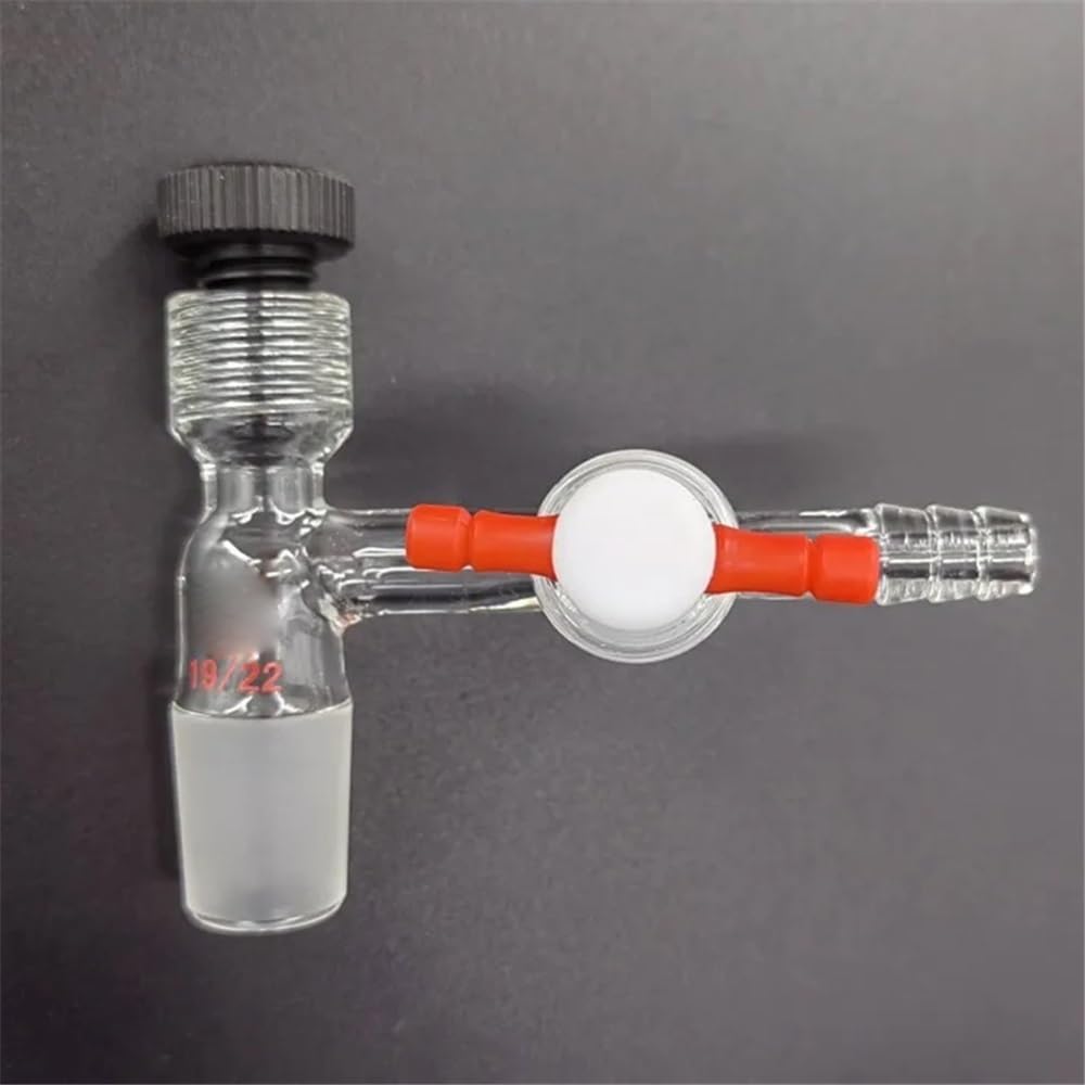 Adaptador de destilación Conjunta, Adaptador for válvula de PTFE de 2 mm de Apertura, Junta tórica de PTFE, Vidrio de borosilicato N11, Varios tamaños de Junta(N112440S)