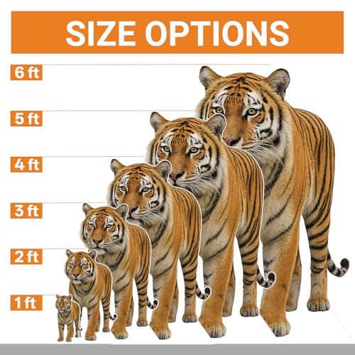Image of Tiger 3FT Life Size Cardboard Cutout Standup, 1 PC | Animal Standup for Events, Party Decor, Birthday Parties, Photos, Holiday Decorations, Photo Backdrop & Party Supplies