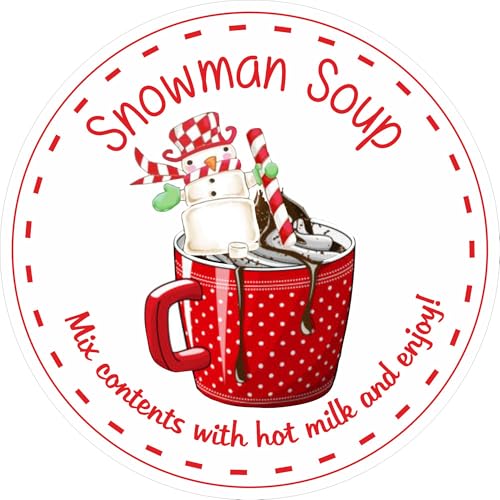 webstickers 48 Snowman Soup Christmas Stickers, Labels, Seals