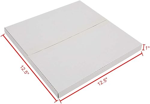 Miniatura 9 de Winado 100 cajas de envío LP blancas, 12.5 x 12.5 x 12 pulgadas y 1 pulgada, perforadas para álbum de álbum de fácil plegado, cajas de envío