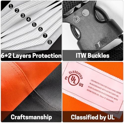 ZELARMAN Chainsaw Chaps Apron 8-Layer Wrap for Men/Women Loggers Forest Workers Protective Chain Saw Pants Adjustable - 3